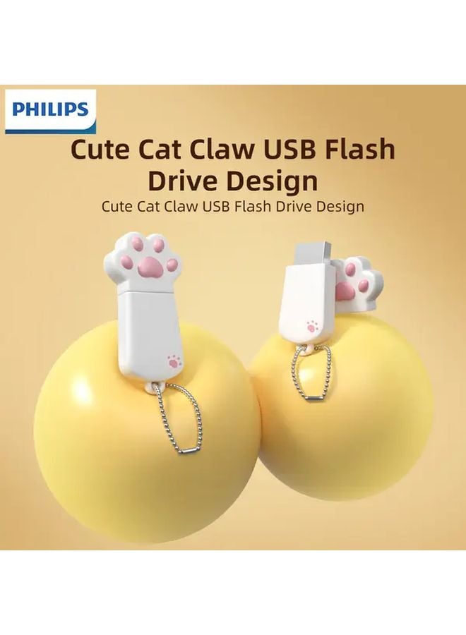 فيليبس بلاغ بلاي 2.0 يو إس بي فلاش درايف 64 جيجابايت سلسلة مفتاح مخلب لطيف طبعة كف تخزين خارجي - Image 2