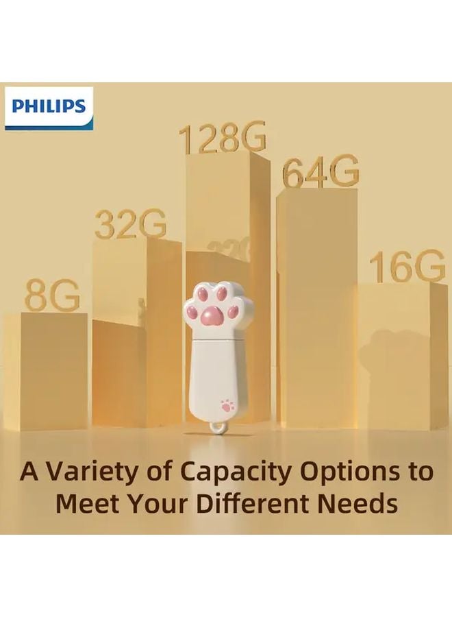 فيليبس بلاغ بلاي 2.0 يو إس بي فلاش درايف 64 جيجابايت سلسلة مفتاح مخلب لطيف طبعة كف تخزين خارجي - Image 4