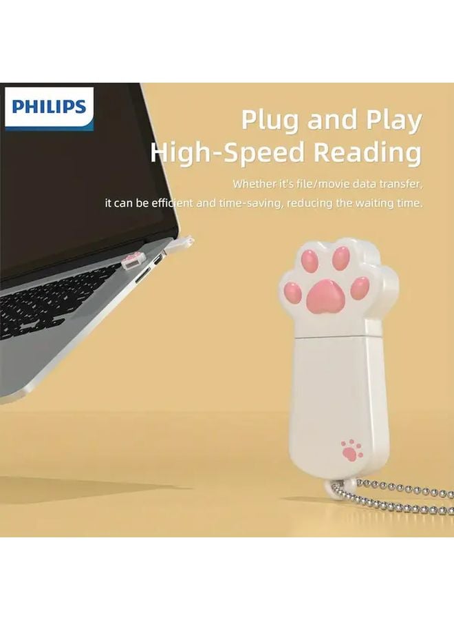 فيليبس بلاغ بلاي 2.0 يو إس بي فلاش درايف 64 جيجابايت سلسلة مفتاح مخلب لطيف طبعة كف تخزين خارجي - Image 5