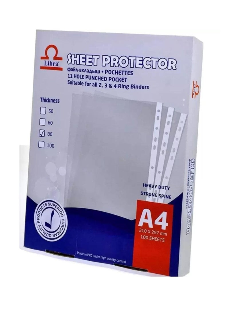 Libra Sheet Protector A4 Box 50 micron 100pcs  - Image 1
