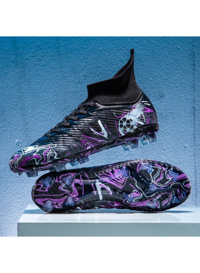 High-top Studded Football Shoes For Boys, Girls, And Adults, Breathable Anti-slip Training Shoes, Long Studs Competition Sports Sneakers