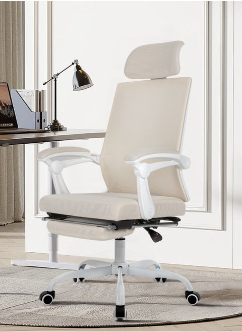 Mesh Ergonomic Office Chair with Footrest Home Office Desk Chair with Headrest and Backrest Adjustable Computer Executive Desk Chair with Wheels 360 Swivel Task Chair