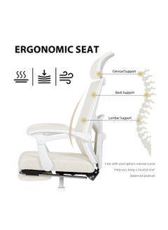 Mesh Ergonomic Office Chair with Footrest Home Office Desk Chair with Headrest and Backrest Adjustable Computer Executive Desk Chair with Wheels 360 Swivel Task Chair - pzsku/Z802813054CA462714667Z/45/_/1740041424/dd881b7f-5354-4abf-b794-f4a088ecad8d