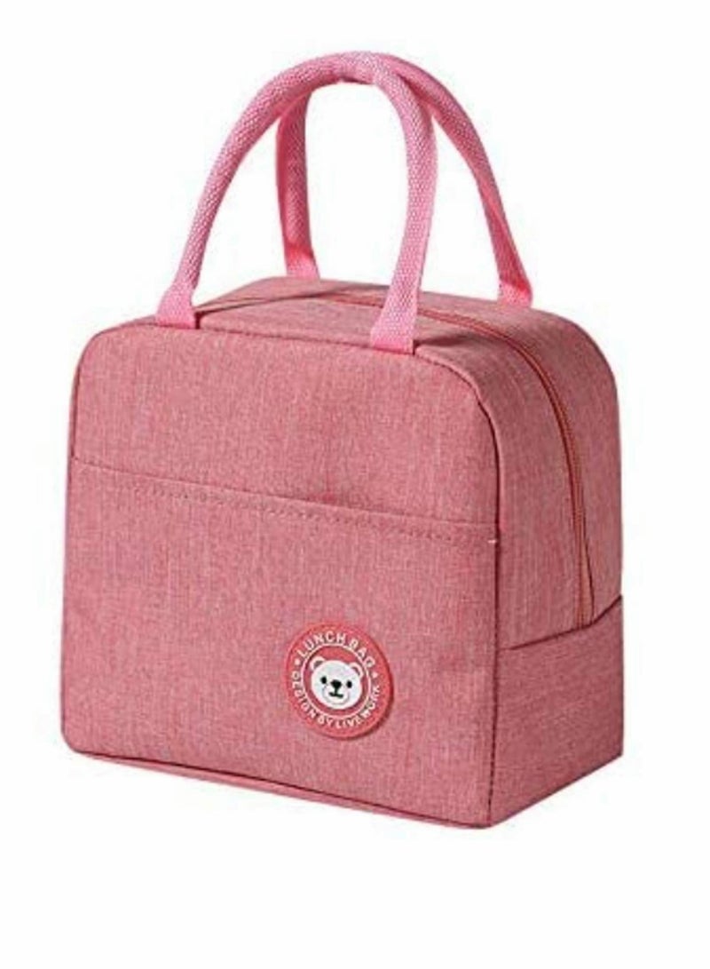 KASTWAVE Robust Lunch Bags for Women and Men, Leak-Proof Water-Resistant Cooler tote bag container for Adults, kids, Light-weight Portable lunch box for Office work, Outdoor, Picnic, School(Pink) - Image 1
