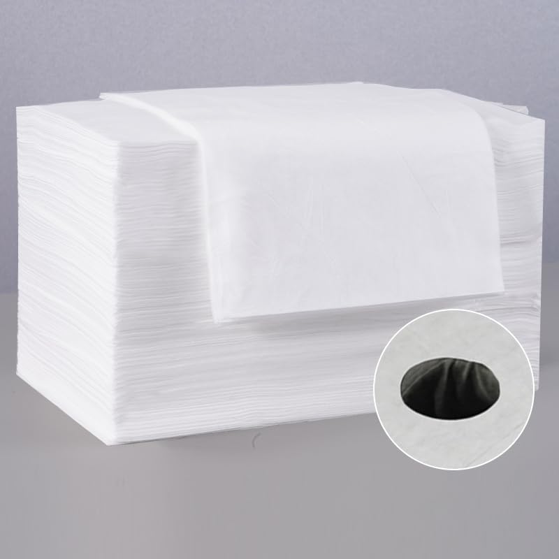 UREVO 50Pcs Disposable Massage Table Sheets with Face Hole - Waterproof & Oil-Resistant Non-Woven Bed Covers for Spa and Beauty Treatments - Image 4