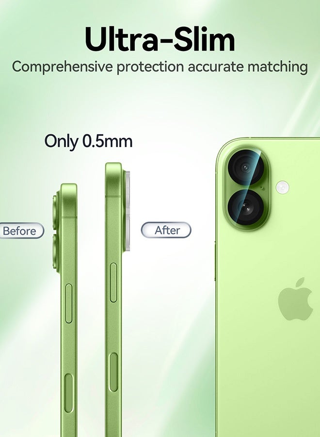 بشكل مختصر [حزمة من 3 قطعة] حماية عدسة الكاميرا لـ iPhone 17 بحجم 6.3 بوصة لعام 2025، زجاج toughened حماية شفاف عالي الدقة (HD) بالصلابة 9H - Image 5