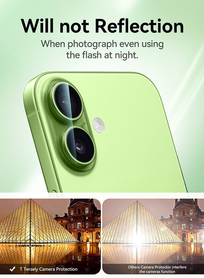 بشكل مختصر [حزمة من 3 قطعة] حماية عدسة الكاميرا لـ iPhone 17 بحجم 6.3 بوصة لعام 2025، زجاج toughened حماية شفاف عالي الدقة (HD) بالصلابة 9H - Image 3