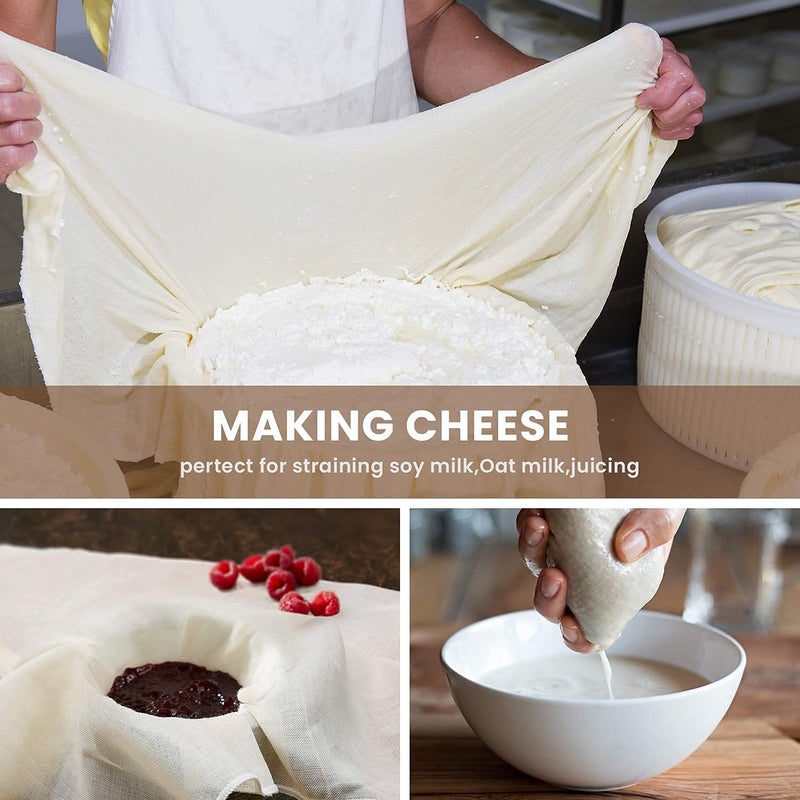 PSM100 PSM100 Muslin Cloth for Straining Unbleached Cotton Natural Ultra Fine Cheese Cloths for Straining Reusable Making Cheese Baking Hallowmas Decoration1mtrX1mtr2pc - Image 4