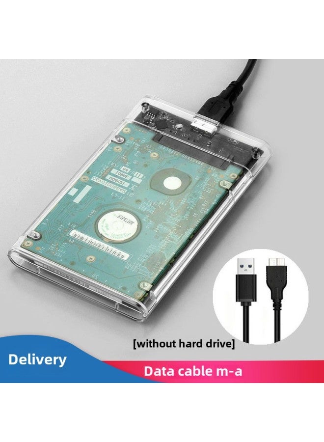 Transparent Box Notebook 2.5 Inch External Mobile Hard Disk Box Usb3.0 Solid State Hard Disk Box Typec Interface External-Color:3.0 High-speed Version Of High-grade Gray + Data Cable + Adapter  - Image 2