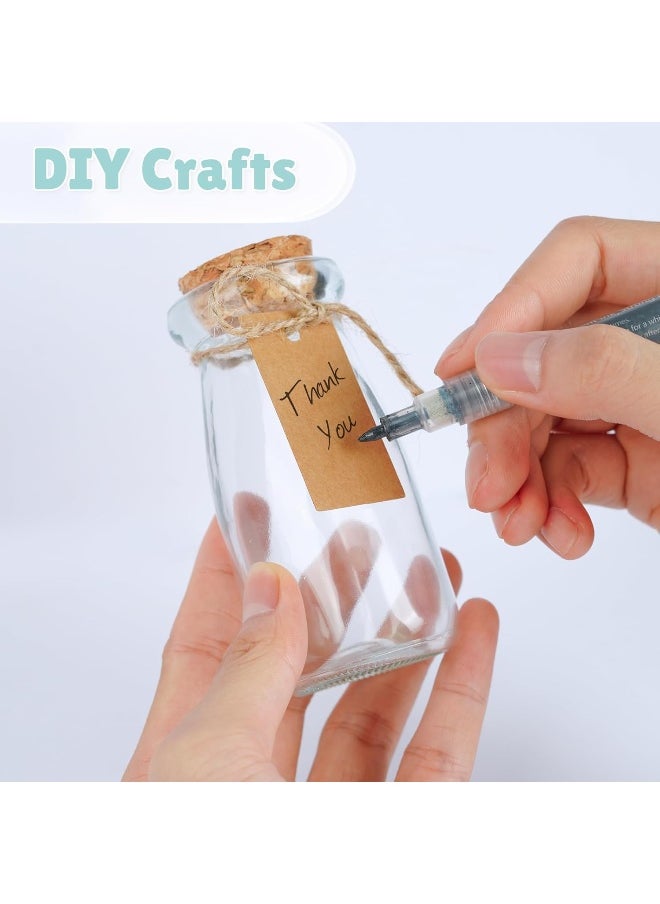 OurWarm OurWarm Small Glass Jars with Cork Lids 3oz, 12PCS Pudding Containers Glass Vials with Wooden Corks Tags and Hemp Ropes, Glass Mason Jars for Weddings Baby Bridal Shower DIY Gifts Crafts Party Favors  - Image 3