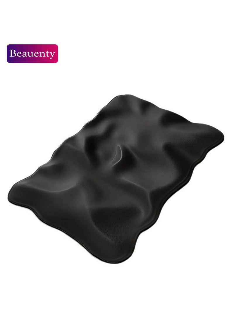 Beauenty Black Liquid Spill Floor Mat, Non-Slip Bathroom Rug, Irregular Shape Design 50 * 80cm - Image 1