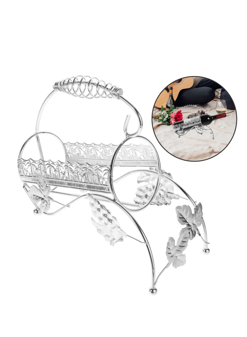 حامل زجاجات النبيذ على الطاولة، حامل زجاجات النبيذ المعدني بتصميم الفراشة، حامل نبيذ قائم بذاته ومخزن زجاجات النبيذ، هدايا النبيذ لزينة بار المنزل والحرف اليدوية - Image 4