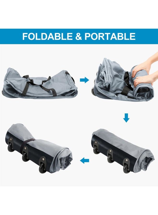Finnhomy 120L Foldable Rolling Duffel Bag with 3 Wheels, Light Weight Travel Duffel bag with Large Loading Capacity, 32 inch Rolling Duffel bag with Shoulder Strap for Travel Camping Sports, Grey - Image 5