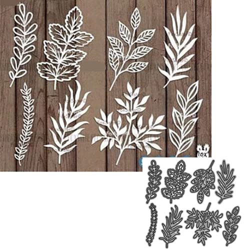 MosBug 8Pcs/Set Leaf Metal Die Cuts,Various Leaves Plant Flower Cutting Dies Cut Stencils for DIY Scrapbooking Album Decorative Embossing Paper Dies Card Making - Image 1