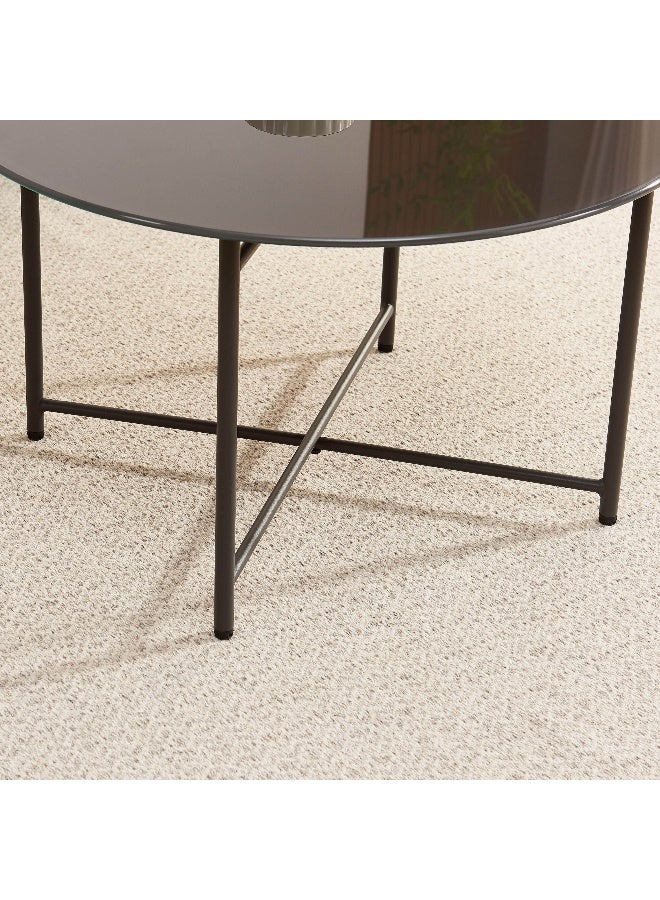 Home Box Round Coffee Table with Glass Top for Living Room - Image 4