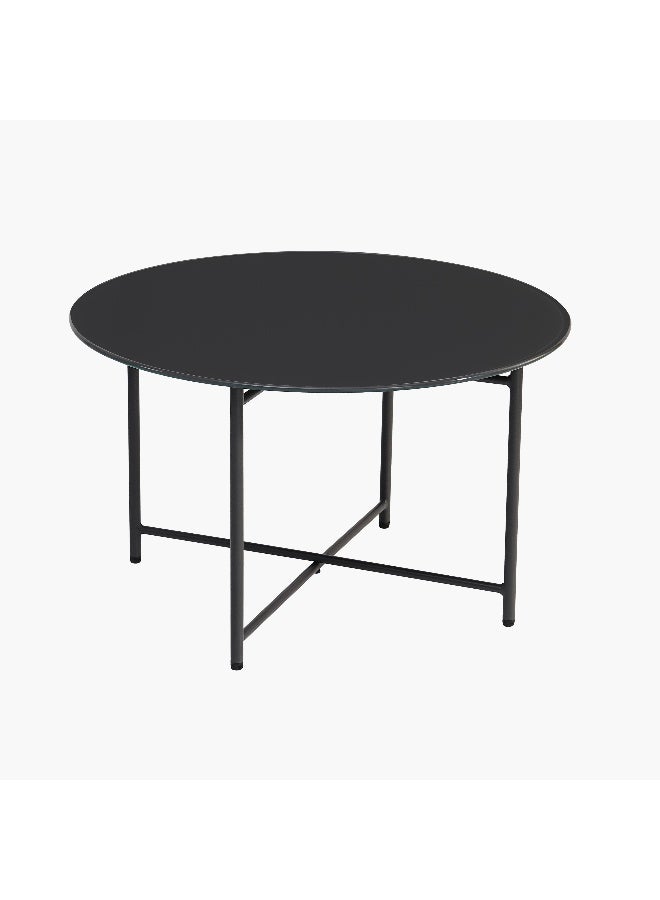 Home Box Round Coffee Table with Glass Top for Living Room - Image 2