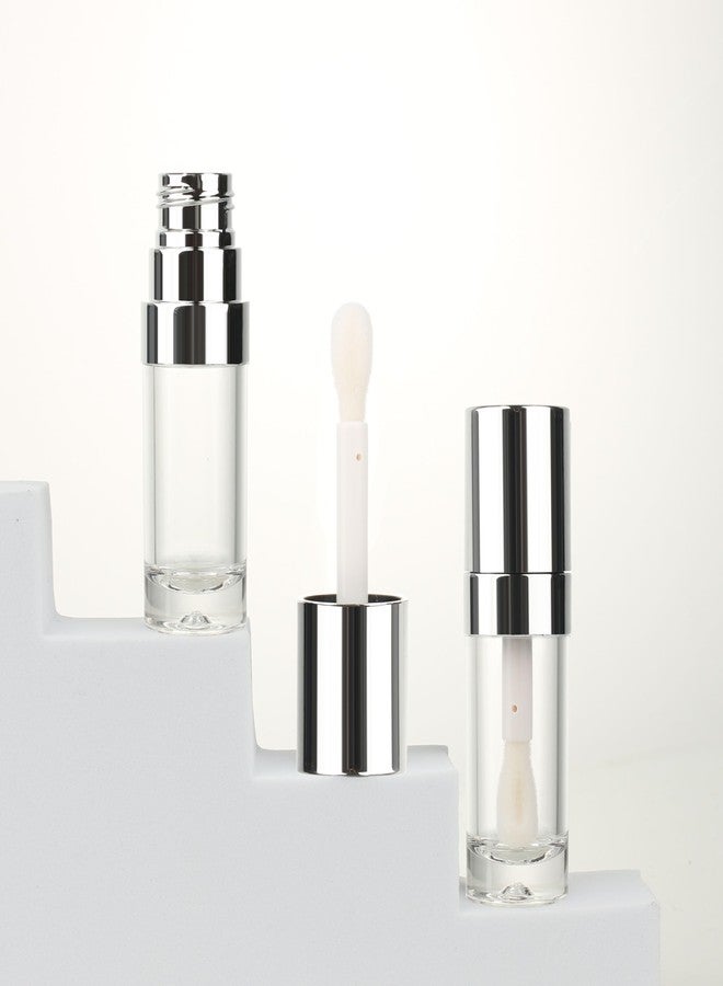 كوسيديا مجموعة كوسيديا من 18 أنبوبًا دائريًا سعة 8 مل (0.27 أونصة) من ملمع الشفاه، فضي اللون، فارغ، مع عصا كبيرة إسفنجية. عبوات ملمع شفاه لتعبئة زيت الشفاه. - Image 3