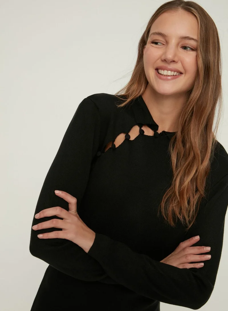 trendyol Knitted Cut Out Detail Dress