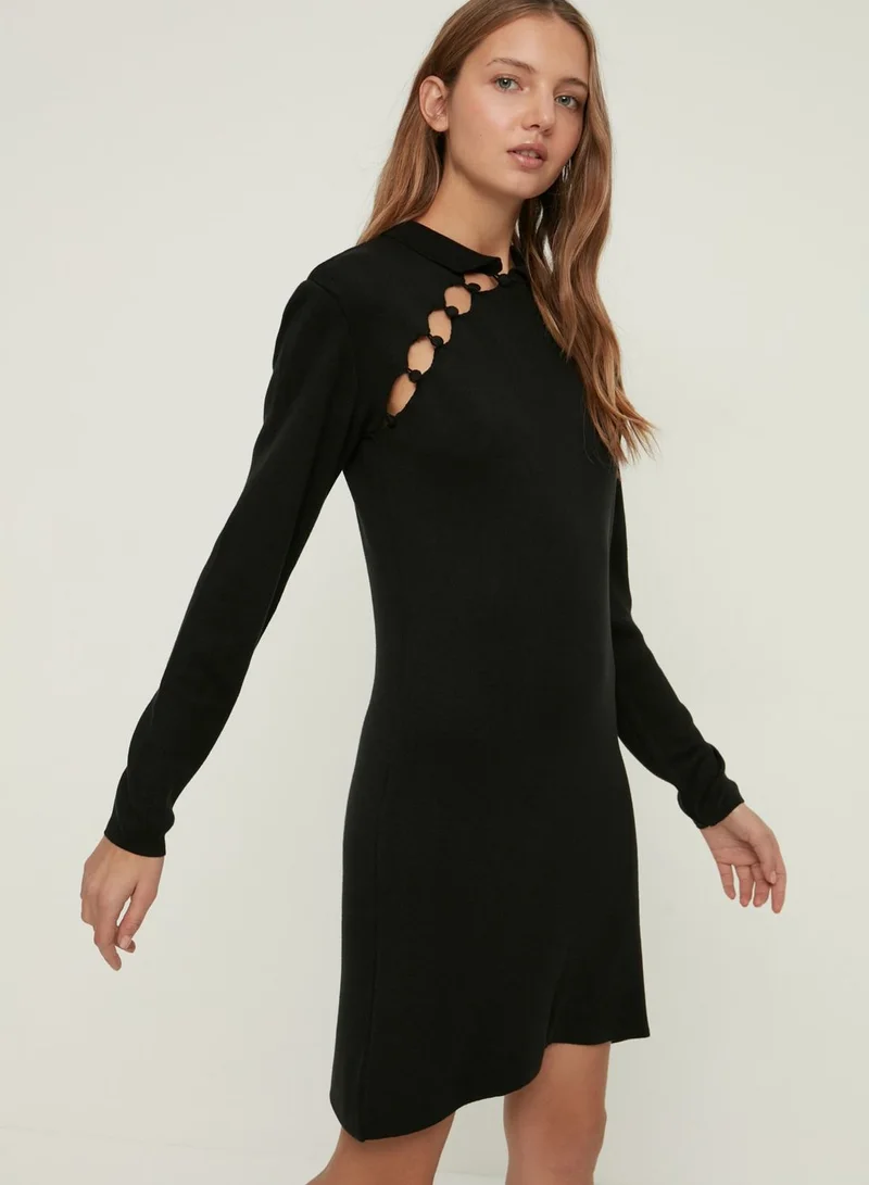 trendyol Knitted Cut Out Detail Dress