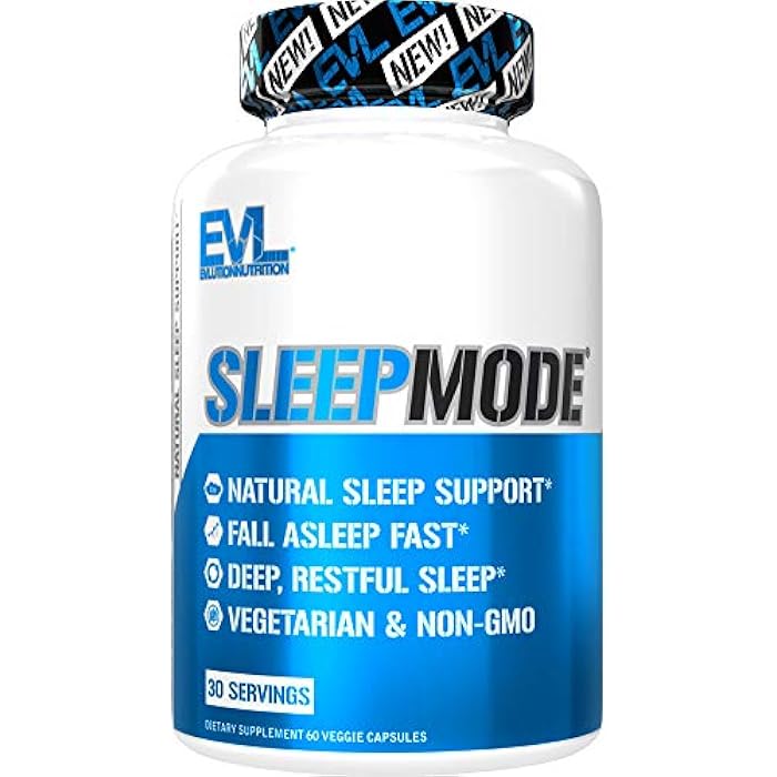 Evlution Nutrition Herbal Complex Sleep Supplements for Adults Gentle Sleep Support Adult Melatonin Pills with Valerian L-Tryptophan Lemon Balm and More - Restful Calm Capsules - 30 Servings - Image 1