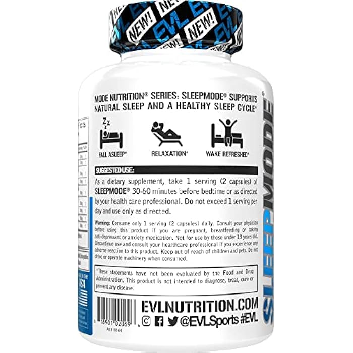Evlution Nutrition Herbal Complex Sleep Supplements for Adults Gentle Sleep Support Adult Melatonin Pills with Valerian L-Tryptophan Lemon Balm and More - Restful Calm Capsules - 30 Servings - Image 4