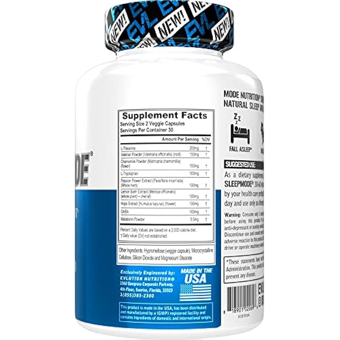 Evlution Nutrition Herbal Complex Sleep Supplements for Adults Gentle Sleep Support Adult Melatonin Pills with Valerian L-Tryptophan Lemon Balm and More - Restful Calm Capsules - 30 Servings - Image 3