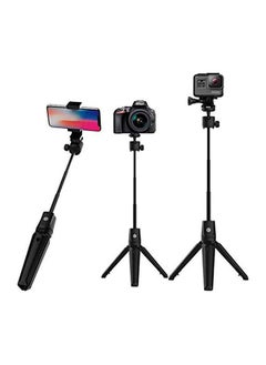 K20 Aluminum Alloy Selfie Stick Tripod Extendable With Bluetooth Shutter Remote Control For Smartphone Self-Portrait Artifact Black