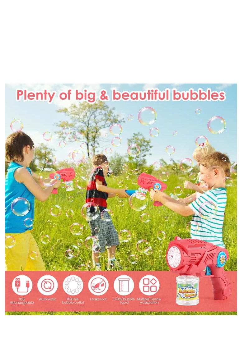 ZWOOS Automatic Soap Shooter for Children, Refillable Soap Gun with 110 ml Bubble Solution, Bubble Machine for Wedding/Birthday/Party (Pink) - Image 4