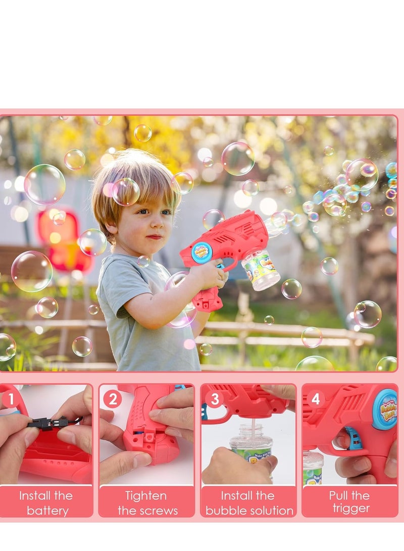 ZWOOS Automatic Soap Shooter for Children, Refillable Soap Gun with 110 ml Bubble Solution, Bubble Machine for Wedding/Birthday/Party (Pink) - Image 2