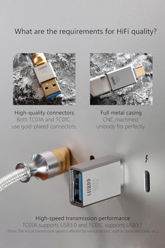 DD ddHiFi TC01A HiFi Quality USB-A to USB-C Adapter Converter, Compatible with Phone, Computer, PC, Tablet and More - Image 4
