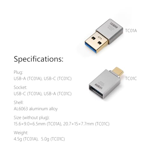 DD ddHiFi TC01A HiFi Quality USB-A to USB-C Adapter Converter, Compatible with Phone, Computer, PC, Tablet and More - Image 5