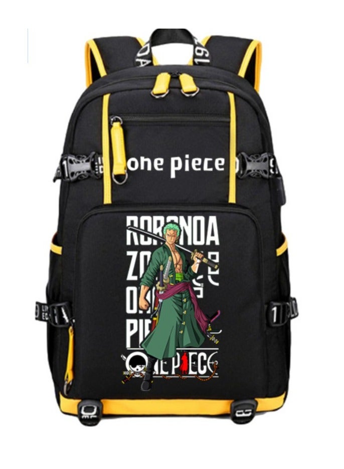 Anime One Piece Zoro Luffy Backpack Men's Large Capacity Backpack Student School Bag - Image 1