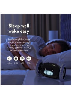 Alruht Alarm Clock on Wheels for Adult or Kid Bedroom, Black  - Image 4