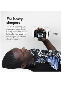 Alruht Alarm Clock on Wheels for Adult or Kid Bedroom, Black  - Image 3