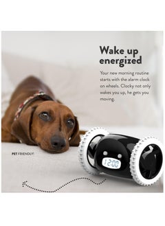 Alruht Alarm Clock on Wheels for Adult or Kid Bedroom, Black  - Image 2