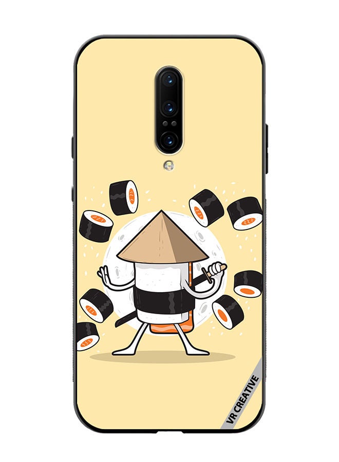 Protective Case Cover For OnePlus 7 Pro Samurai Sushi Design Multicolour