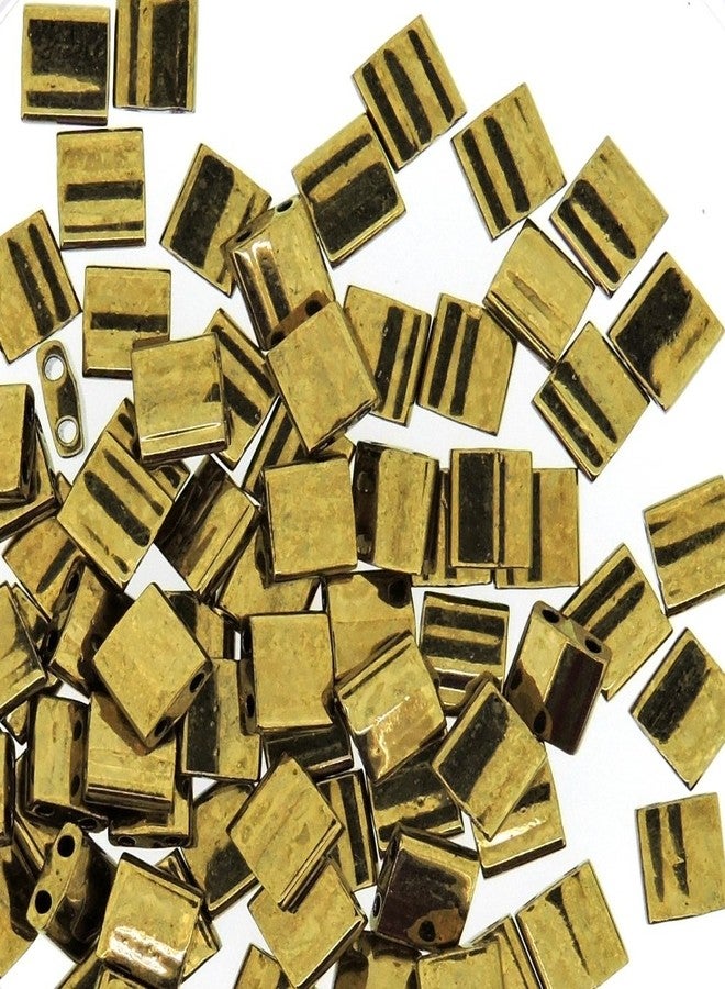 Miyuki Dark Bronze Tila Beads 7.2 Gram Tube By Miyuki Are a 2 Hole Flat Square Seed Bead 5x5mm 1.9mm Thick with .8mm Holes