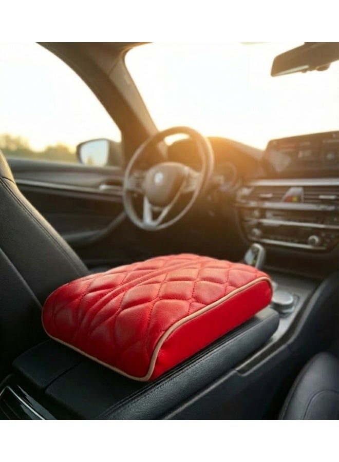 وسادة مسند ذراع وحدة التحكم المركزية مصنوعة من الميموري فوم لمعظم انواع السيارات - احمر - Image 1