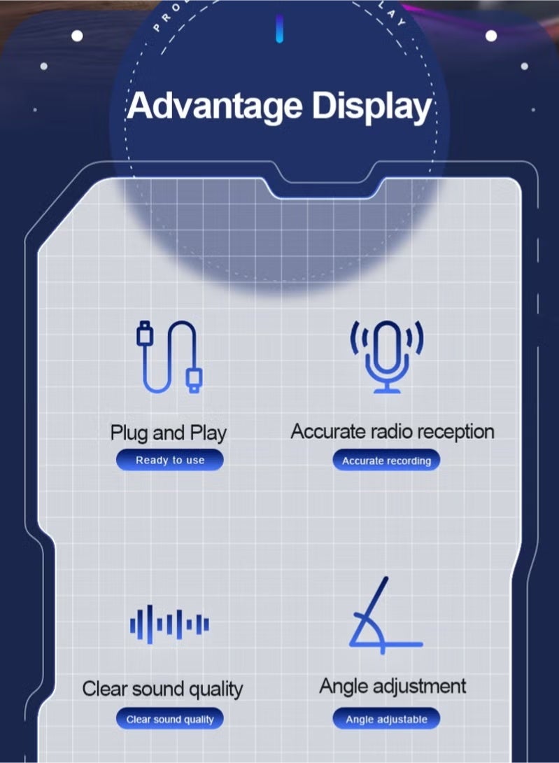 بوليفياز مايك،مايك قيمنق،ميكروفون قيمنق،مايك احترافي  للجيمنق والبث المباشر، مايك خارجي يو اس بي مع صوت واضح وتقليل الضوضاء، متوافق مع مايك فيفا والكمبيوتر - Image 3