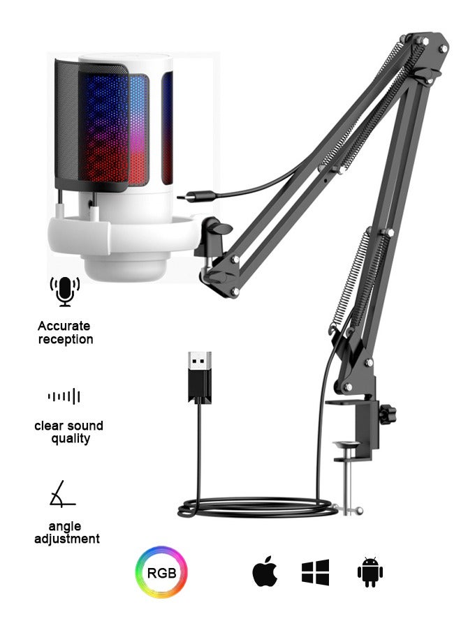 بوليفياز مايك،مايك قيمنق،ميكروفون قيمنق،مايك احترافي  للجيمنق والبث المباشر، مايك خارجي يو اس بي مع صوت واضح وتقليل الضوضاء، متوافق مع مايك فيفا والكمبيوتر - Image 1