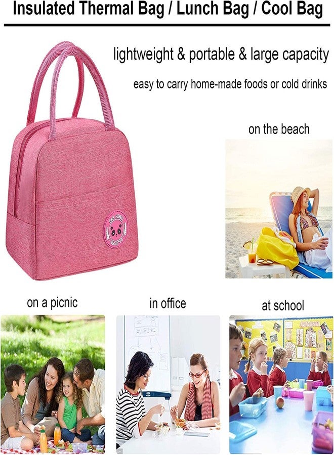STARFLYER Insulated Lunch Bag Women Girls, Reusable Cute Tote Lunch Box for Adult & Men, Leakproof Cooler Lunch Bags for Work Office Travel School Picnic. (Pink) - Image 3