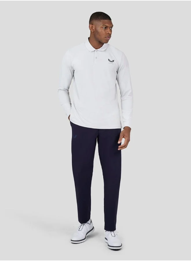 كاستور Stone Grey Golf Essential Long Sleeve Polo