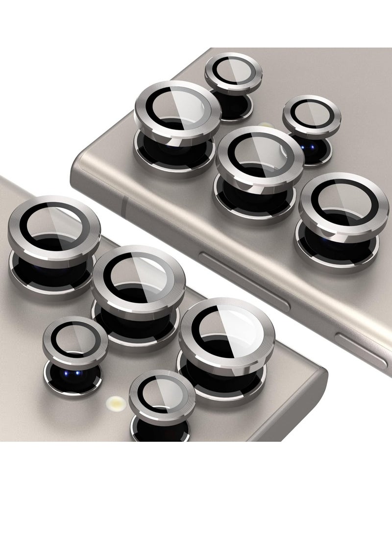 إلترازون عبوتان لواقي عدسة الكاميرا Samsung Galaxy S24 Ultra، عدسة واقية من الزجاج المقوى 9H غطاء عدسة الكاميرا Samsung Galaxy S24 Ultra - رمادي + رمادي - Image 1