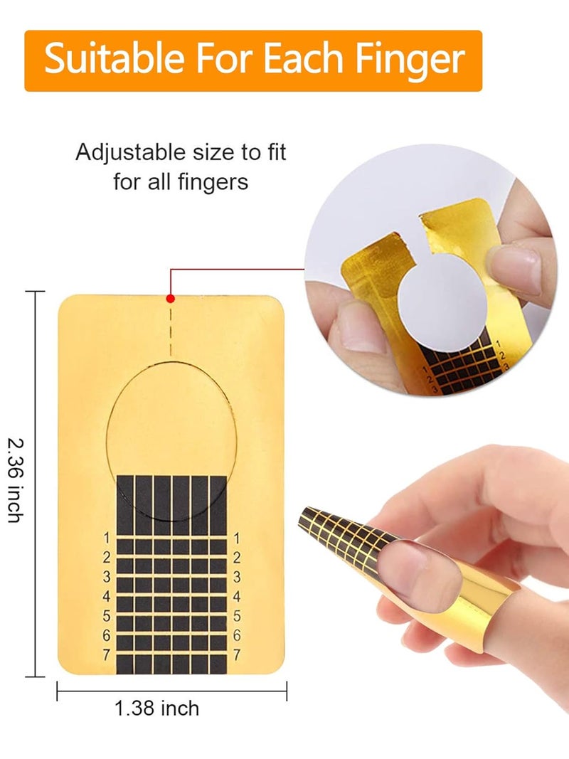 Yokilly Nail Forms for Acrylic Nails, 200PCS Nail Forms for Polygel Nail Tips Guide, Nail Forms For Builder Gel, Nail Forms Roll for Salon Nail Former Stickers with Numbers Marked for Nail Art DIY - Image 5