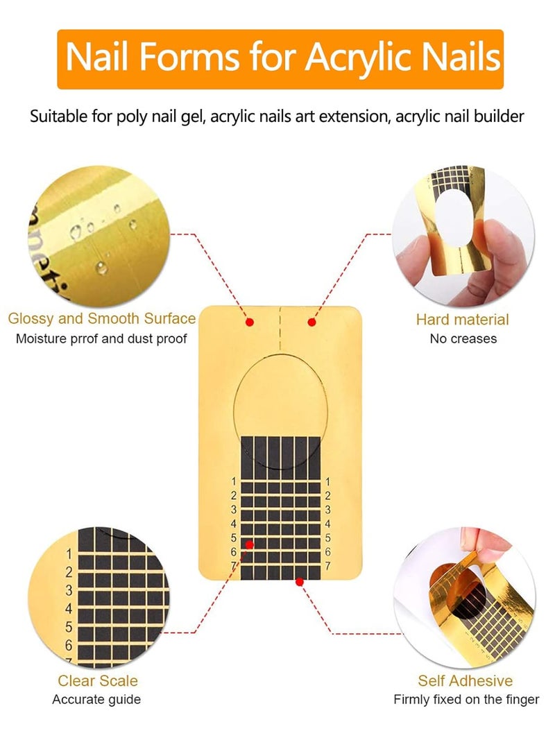 Yokilly Nail Forms for Acrylic Nails, 200PCS Nail Forms for Polygel Nail Tips Guide, Nail Forms For Builder Gel, Nail Forms Roll for Salon Nail Former Stickers with Numbers Marked for Nail Art DIY - Image 2