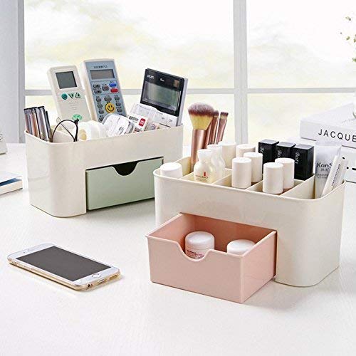 JELLEX Cosmetics Storage Box, Cosmetic Make Up Organizer Display Table Desktop Storage Stand, Cosmetic Drawer Type Storage Box Case Holder Brush Pen Jewelry Organizer Saving Space - Image 1