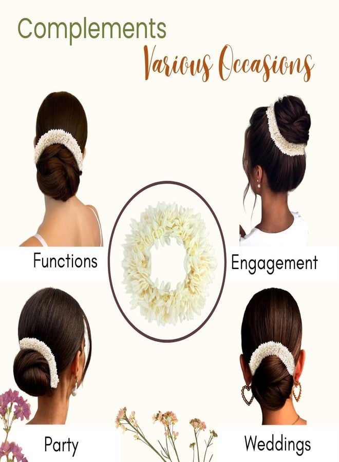 Fiable Collection Artificial Flowers Hair Gajra for Bun - Pack of 2 | Reusable Floral Juda Accessories for Bridal, Festive & Dance Wear | Assorted Elegant Colors - Image 4