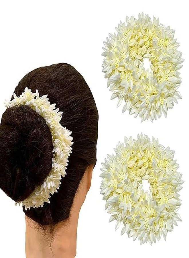 Fiable Collection Artificial Flowers Hair Gajra for Bun - Pack of 2 | Reusable Floral Juda Accessories for Bridal, Festive & Dance Wear | Assorted Elegant Colors - Image 1