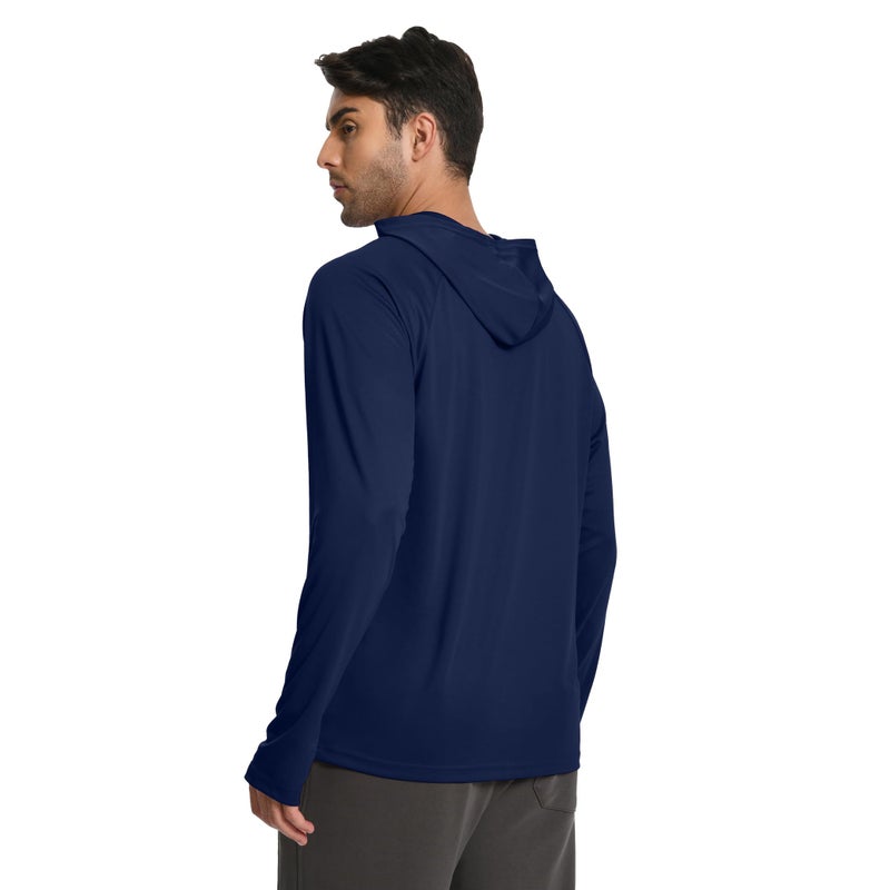 HovSiyla 5 Pack Men's Hoodies Sun Protection Fishing Shirts Moisture Wicking Long Sleeve Athletic UPF Rash Guards Shirts Thumb Hole Tops Black Grey White Navy Red Large - Image 2