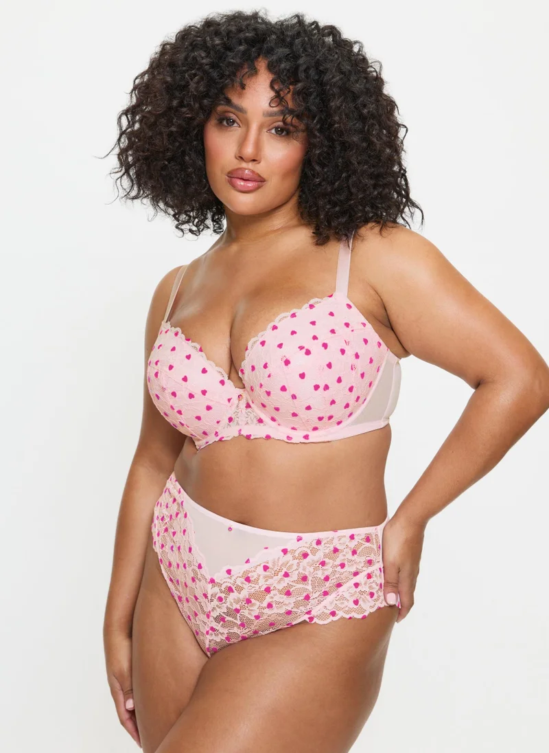 Ann Summers Ann Summers Sexy Lace Planet Flocked Padded Plunge Bra
